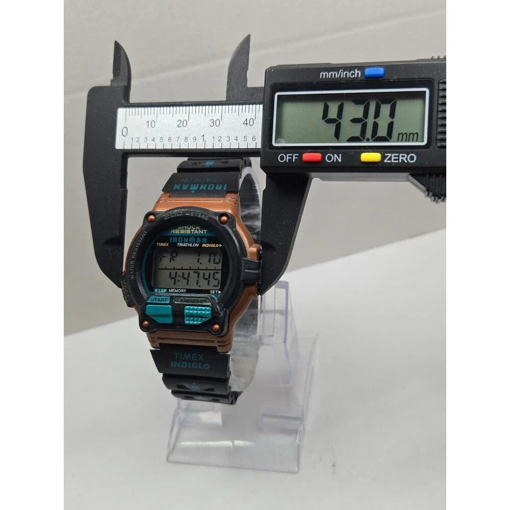 Vintage 1995 Timex Ironman Copper Digital 8Lap Watch Indiglo New Battery -  Read
